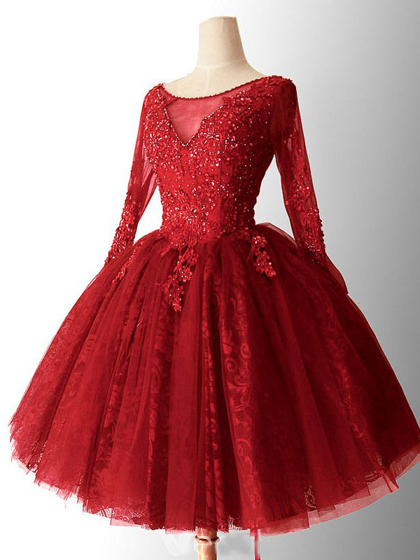 2018 Chic A-line Red Homecoming Dresses ...